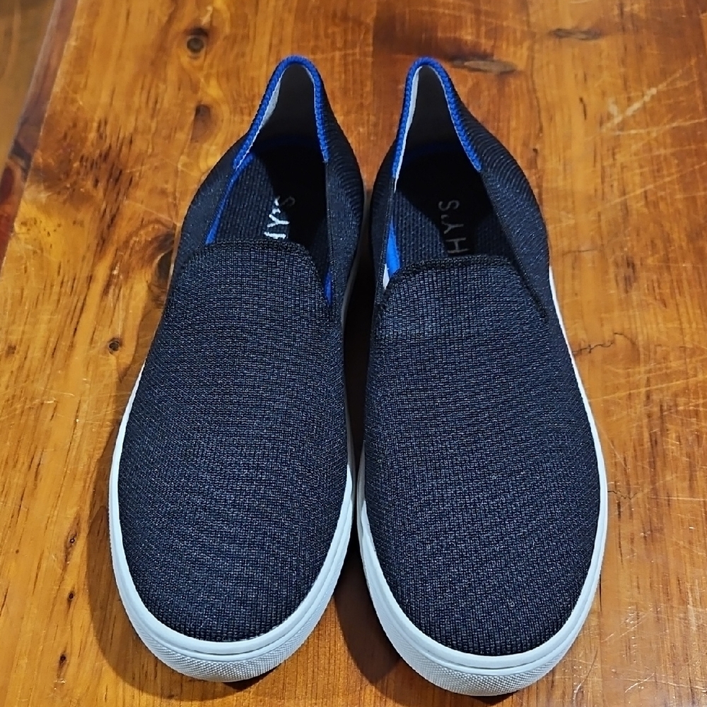 Rothy's Black and Blue Slip-On Sneakers